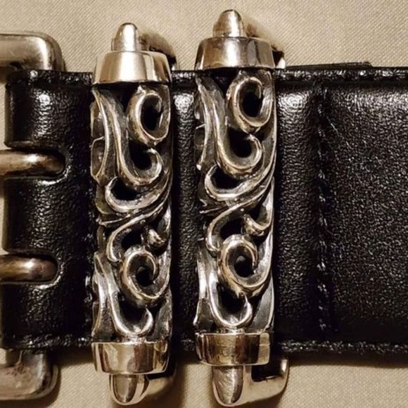 Chrome Hearts Style Sterling Silver Buckle Belts